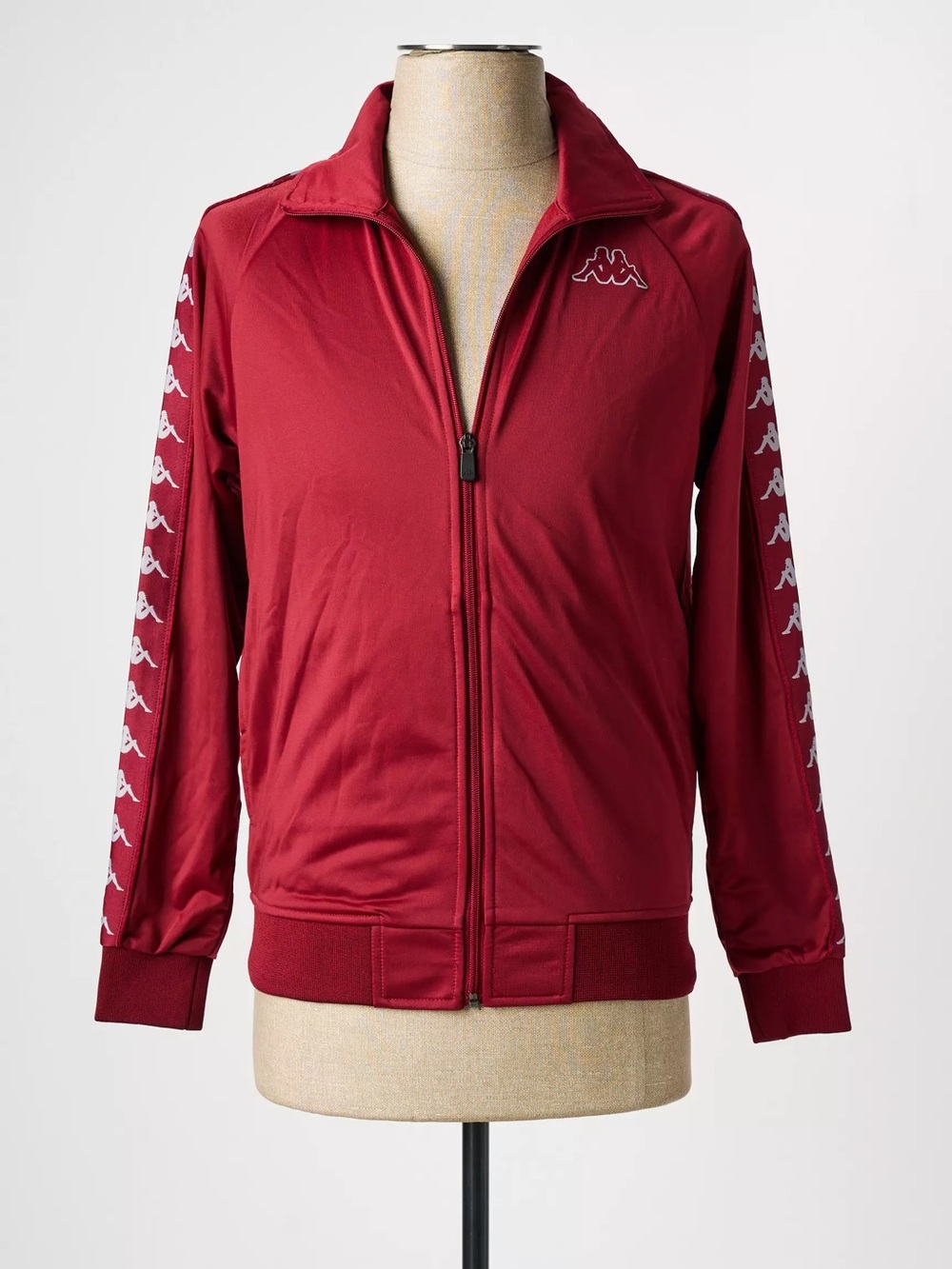 Kappa Women's Burgundy Track Jacket with Logo Tape